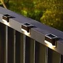 Solar Deck Lights Outdoor Waterproof Decor of Your Home or Garden Stairs, Steps, Decks, Front Door, Patio, Yard, Driveway,or Along Outdoor Walls (Warm Light) (4)