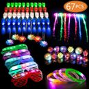 67 PCs LED Light Up Toys Party Favors Glow in the Dark Party Supplies