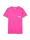 Victoria's Secret Pink Cotton Short Sleeve Campus T Shirt, Women's T Shirt, Pink (XS)
