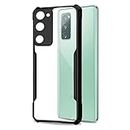 Fashionury TPU+Plastic Shockproof Crystal Clear Back Cover Case for Samsung Galaxy S20 Fe 5G Back Cover Case|360 Degree Protection|Protective Design|Transparent Back Cover Case - (Black) Bumper