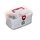 UTILITY CRAFTS INC. Multi Purpose Regular Rectangular Medicine Box with Handle (White, 236 x 160 x 139 mm), Plastic