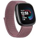 Nylon Bands for Fitbit Versa 4 Bands&Fitbit Versa 3 Bands, Fitbit Sense 2 Bands&Fitbit Sense Bands Women/Men, Soft Adjustable Breathable Solo Loop Braided Replacement Straps