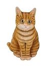 ABC Home Garden Figura Decorativa de Gato Efecto Real Sensor de Movimiento Interruptor de Encendido y Apagado, Rojo/Naranja, Aprox. 18 x 20 x 29 cm