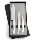 Cutco #1827 Kitchen Classics Boxed Knife Gift Set - Includes #1728 Petite Chef, 1721 Trimmer, and #1720 Paring Knife - Pearl White