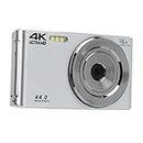 4K HD Camera, 16X Digital Zoom Camera 44MP Shockproof For Photography (Silver)