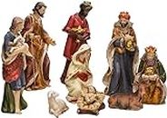 KROGER Nativity Sets for Christmas Indoor, Hand-Painted Nativity Scene 6.3" Holiday Decoration,11-Piece Set