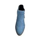 zapatos sin cordones para hombre 2024 Winter Women Classic Ankle Boots Round Toe Side Zippers Booties Block Low Heels Shoes Chunky Low Heeled Dressy Booties Light Blue 7.5