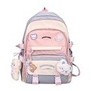 XHAXHI Kawaii Backpack，with Cute Pin and Accessories Cute Kawaii Backpack for School Bag Kawaii Girl Backpack (Color : Blue, Size : 29 * 13 * 41cm)