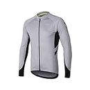 ARSUXEO Men's Full Zipper Long Sleeves Cycling Jersey Bicycle MTB Bike Shirt 6030 Light Gray Size M