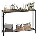LAATOOREE Console Table, 41.7" Industrial Entryway Table with Shelf, Narrow Sofa Table for Hallway, Entrance Hall, Corridor, Foyer, Living Room