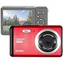 GDC80X2 Appareil Photo numérique Compact avec Zoom numérique 8X / 20 MP/Caméra Compact FHD/Ecran TFT LCD 2,8" Caméra pour Enfants/débutants/Personnes âgées Cadeau (Rouge)