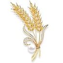 SYGA Brooch Pin Fashion Crystal Rhinestone Jewellery Pin Vintage Accessories Decoration Clothing Bouquet Brooches for Women Girl (Brooch-Wheat Ear)