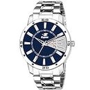 Espoir Analogue Stainless Steel Day and Date Blue Dial Men's Watch- Latest0507