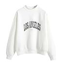 black of friday deals 2023 New York Sweatshirts for Women 2023 Long Sleeve Crew Neck Trendy Tops Letter Print Loose Fit Casual Fall Outfits White M