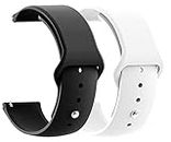 AONES Pack of 2 Silicone Belt Watch Strap Compatible for Moto 360 2nd Gen 42mm Watch Strap Black, White