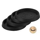 4 Pcs Non Slip Furniture Pads, Round Rubber Furniture Caster, Furniture Leg Protectors, 2.5 Inch Floor Protector Furniture Caster Cups Anti Sliding Pads for Bed, Sofa, Chair, Table, Piano (Black)
