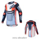 Alpinestars Fluid Agent Navy Hot Orange 2023 MX Motocross Cross Jersey Shirt MTB