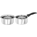 Amazon Brand - Solimo - 2 Pcs Stainless Steel Cookware Set - (Tope 18 cm, Sauce 14 cm) 2500 Liter