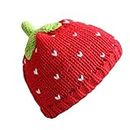 Y2k Beanie for Women Strawberry Crochet Hats Demon Beanies Cute Hat Grunge Emo Slouchy Warm Knitted Hats (Strawberries,One Size)