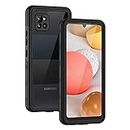 Lanhiem Samsung Galaxy A42 5G Case, IP68 Waterproof Dustproof Shockproof Case with Built-in Screen Protector, Full Body Sealed Underwater Protective Cover for Samsung A42 5G, Black/Clear