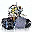 KEYESTUDIO Smart Robot Tank Car Kit für Arduino Learner, Licht/Ultraschall Follow, Infrarot & Bluetooth Fernbedienung, Intelligentes und lehrreiches DIY Robotic Kit