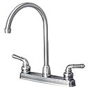 Builders Shoppe 1201SS RV Mobile Home Non-Metallic High Arc Swivel Kitchen Sink Faucet Brushed Nickel Finish