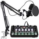 RUBEHOOW Mixer Kit Live Soundkarte DJ Controller Schnittstelle, mit BM800 Mikrofon für Live, Aufnahme, PC, Karaoke und Spiel Stimme