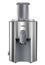 Braun J700 Spin Juicer extractor for whole fruit, citrus & vegetables 1000 Watt, 2 speeds, anti splash spout, 1.25L foam seperating jug, dishwasher safe parts- Stainless steel grey