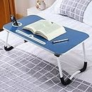 AUNO Homes Table Laptop Study Bed Home Wooden Foldable Students Stand Office Computer Desk Folding Work Tables Laptops Portable (Blue), 40 Centimeters, 60 Centimeters