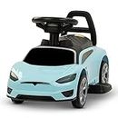 Baybee Electric Battery Operated Car for Kids, Push Ride on Toy with Music & Light Racing Baby Big Car Rechargeable Battery Ride on Car for Kids to Drive 1 to 3 Years Boys Girls (Ride Light Blue)