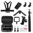 Pellking 12 in 1 Accessories Kit for OSMO Pocket 3,Including Hard Shell case,Selfie Stick,Tripod,Chest Mount,Mobile Phone Holder,Screen Protector,Backpack Clip and More