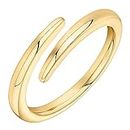 PAVOI 14K Gold Plated Open Twist Eternity Band Yellow Gold for Women Size 8