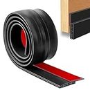 Brelvik Door Draft Stopper Under Door Draft Blocker Insulator Door Sweep Weather Stripping Noise Stopper Strong Adhesive Door Stops of Rubber | 1 Meter (Black)
