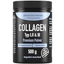 Collagen Pulver 500 Gramm - Bioaktives Kollagen Hydrolysat Peptide, Eiweiss Pulver- Geschmacksneutral, Kollagen Typ 1, 2 & 3 Lift Drink, hochdosiert