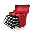 US PRO ORIGINAL TOOL BOX TOOL CABINET 4 DRAWER HAND HELD TOOL CHEST PORTABLE GLOSS RED WITH BLACK