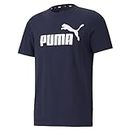 PUMA Ess Logo Tee, Camiseta de Deporte Hombre, Peacoat, L