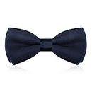 Navy Blue Kids Bow Tie, Boy's Pre-Tied Bow Ties - Adjustable Neck Silk Bowties Classic Solid Colour Bow Tie for Baby Toddler Birthday Wedding Formal Party Banquet Prom Ball Fancy Dress
