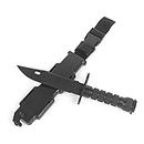 QIRUIMY Tactique baïonnette M9 couteau en plastique, couteau de combat en caoutchouc flexible avec une lame, fan de l'entraînement de fusil d'air CS Cosplay costume modèle poignard (Noir)