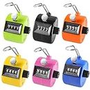 KTRIO Pack of 6 Colors Handheld Tally Counter 4-Digit Number Count Clicker Counter, Hand Mechanical Counters Clickers Pitch Counter for Coaching, Knitting, People, Lap, Fishing, Golf, Toddler & Fidget