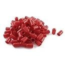 IIVVERR Soft Plastic PVC Insulated End Sleeves Caps Cover 12mm Dia 100Pcs Red (Fundas con extremo de aislamiento de PVC de plástico blando Tapas Cubierta 12mm Dia 100Pcs Rojo