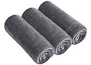 SINLAND Microfiber Gym Towels Sports Fitness Workout Sweat Towel Fast Drying 3 Pack Grey 16 Inch X 32 Inch