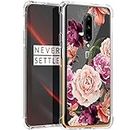 Osophter for Oneplus 7T Pro Case Flower Floral for Girls Women Shock-Absorption Flexible TPU Rubber Soft Silicone Cover for One Plus 7T Pro 5G McLaren Edition(Purple Flower)