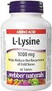 Webber Naturals L-Lysine 1000 mg, 60 Tablets, Prevents Cold Sores, Vegan