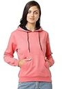 Wear Your Opinion S to 5XL Lite Women Kangaroo Pocket Hoodie (Design: Solid,CoralPink,X-Large)