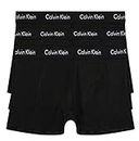 CALVIN KLEIN 3X Genuine CK Men's Cotton Stretch Trunk Underwear (L, Black/Black/Black)