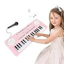 M SANMERSEN Keyboard Piano for Kids 37 Keys Music Piano with Microphone Portable Musical Toy Electronic Piano Birthday Gifts for Girls Ages 3 4 5 6