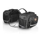 GUARDIANGEARS Stallion Saddlebag 50Ltrs Expandable Upto 65Ltrs, with Rain Cover Suitable for All Motorcycles.