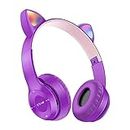 Daemon Kids Headphones,Bluetooth Wireless Headphones for Kids Teens Adults, Over-Ear Bluetooth Headphones with Microphone, Cat Ear Headphones for Girls Women