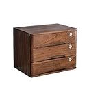 Soild Wood Desk Drawers Organizers, Wooden Storage Box with Lockable, Office Supplies A4/ Receipt File Organizer, Flat File Cabinet Desk Accessories (Size : 2layer) ()