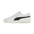 PUMA Men's Smash 3.0 Leather Sneaker, White/Black/Gold/Frosted Ivory, US 8.5
